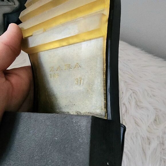 Zara lace up loafers women's 6.5 black - Picture 8 of 8